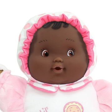 JC Toys Lil’ Hugs African American Pink Soft Body - Your First Baby Doll - Designed by Berenguer - Ages 0+