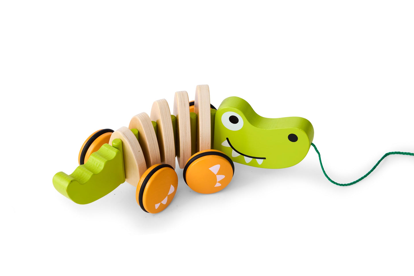 Hape Wooden Walk-A-Long Croc for Babies| Pull & Pull Walking Toy for Toddlers 12 Months and Up