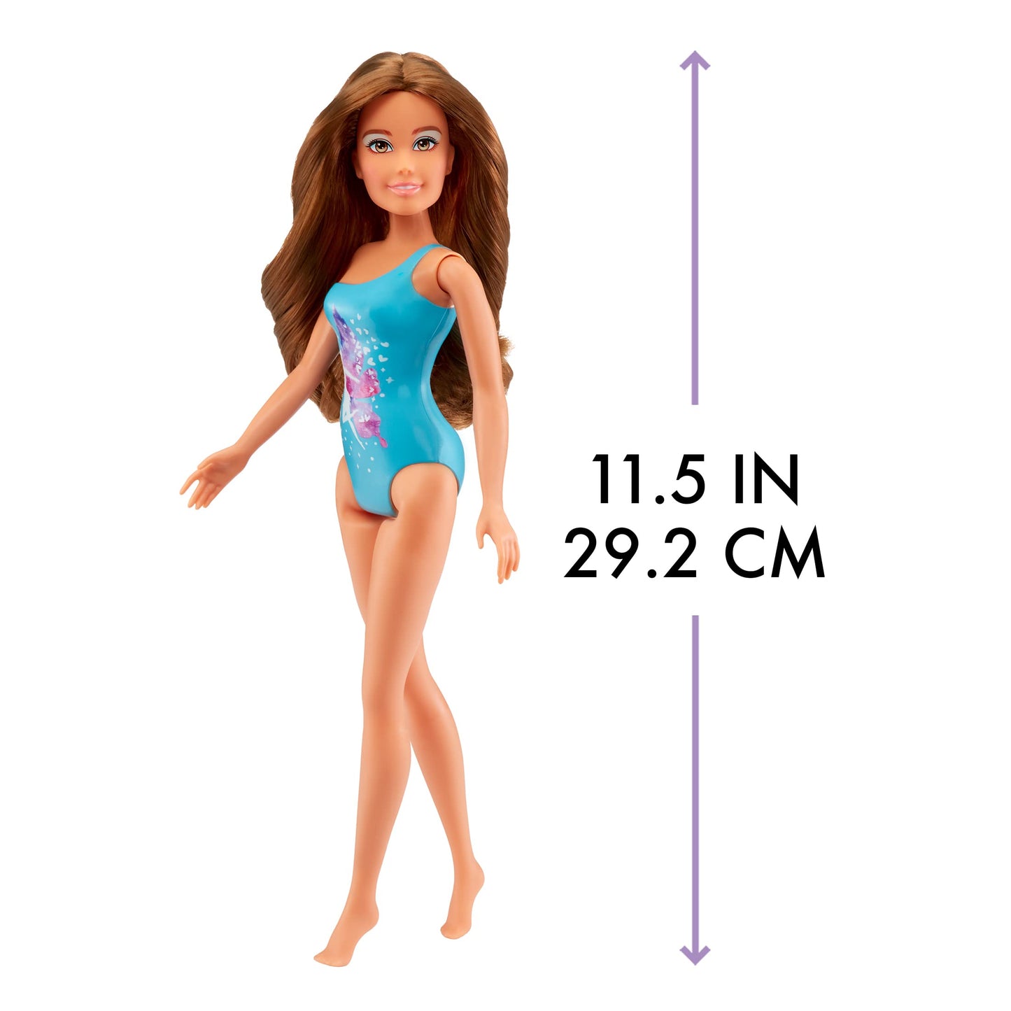 MGA Entertainment Dream Ella Splash Doll - DreamElla, 11.5" Brunette Doll in Teal Swimsuit with Colorful Fairy Graphic, Great Value, , Toy for Kids