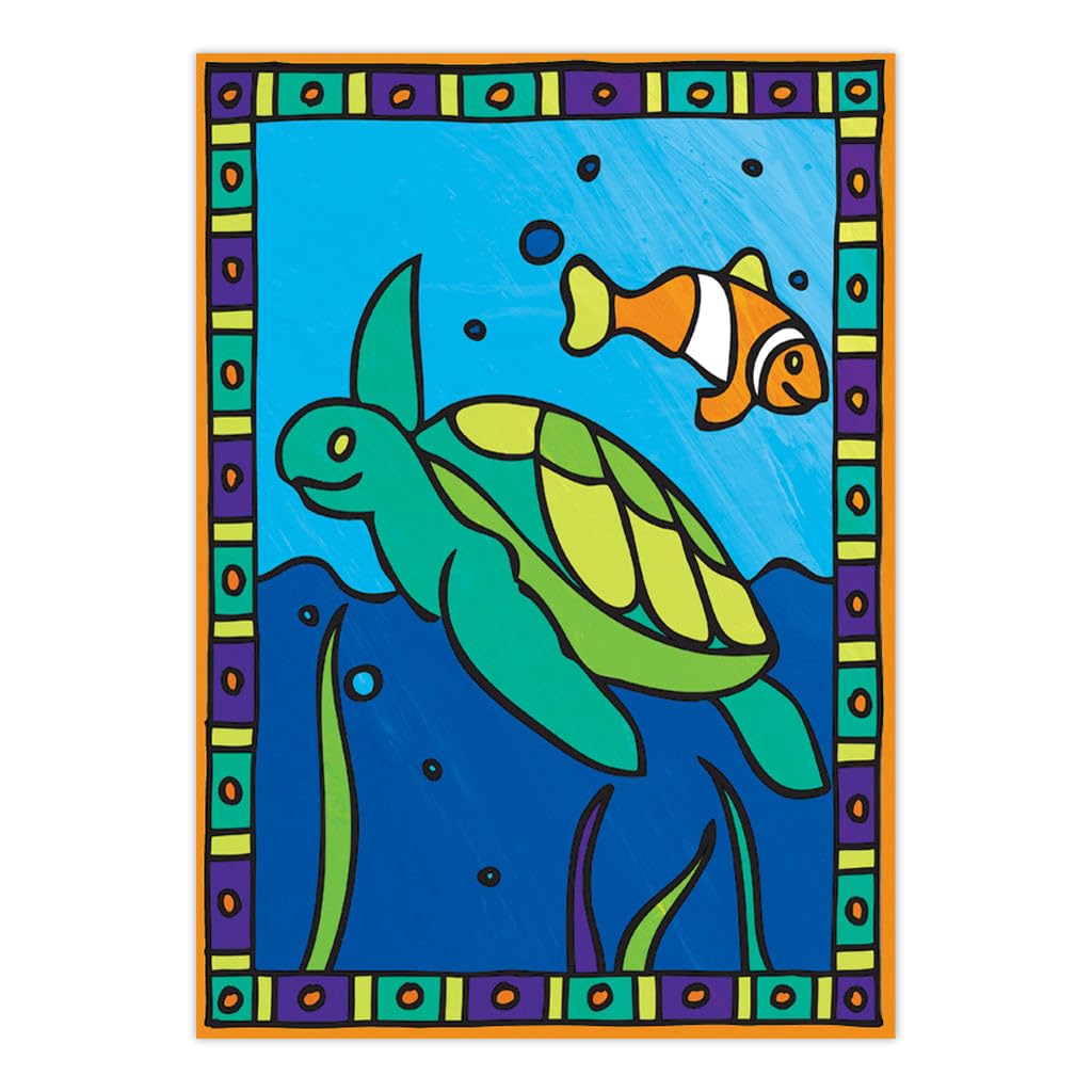 Royal Brush My First Paint By Number Kit 8.75 by 11.375-Inch-Sea Turtle and Fish, 2/projects(422094)