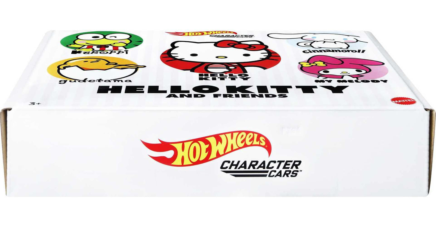Hot Wheels Sanrio Toy Character Car 5-Pack in 1:64 Scale: Hello Kitty, Keroppi, Gudetama, Cinnamaroll & My Melody, Set for Kids & Collectors