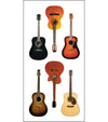 Paper House Productions ST-2236E Photo Real Stickypix Stickers, 2-Inch by 4-Inch, Acoustic Guitars (6-Pack)
