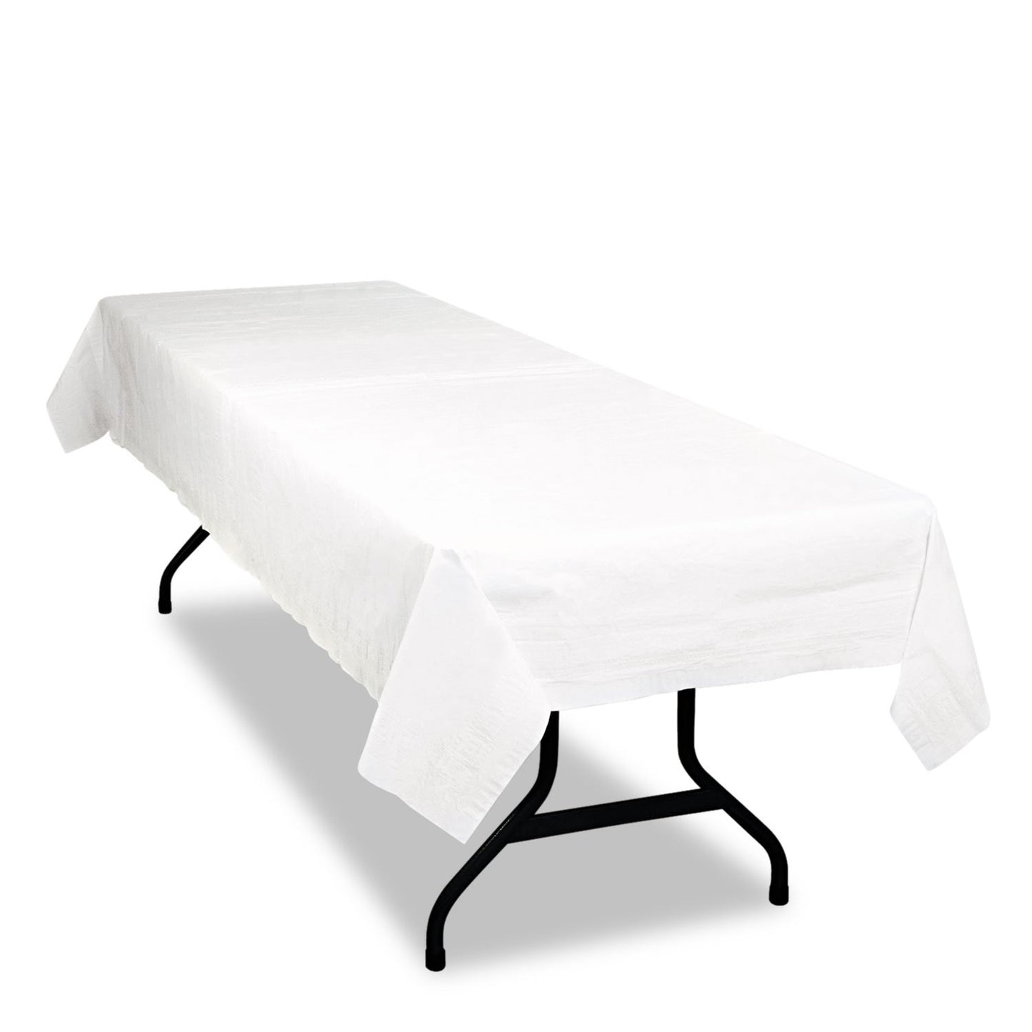 Tablemate, TBLPT549WH, Table Set Poly Tissue Table Cover, 6 / Pack, White, "108" x 54"