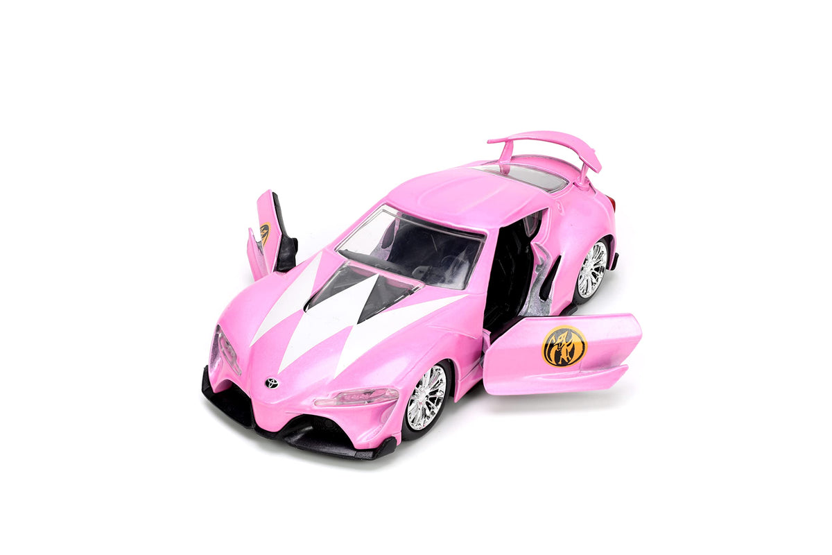 Jada Mighty Morphin Power Rangers 1:32 Toyota FT-1 Concept Die-cast Car with 1.65" Pink Ranger Figure, Toys for Kids and Adults