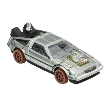 Time Machine (Railroad Version) Brushed Metal Back to the Future Part III (1990) Movie Diecast Model Car by Hot Wheels