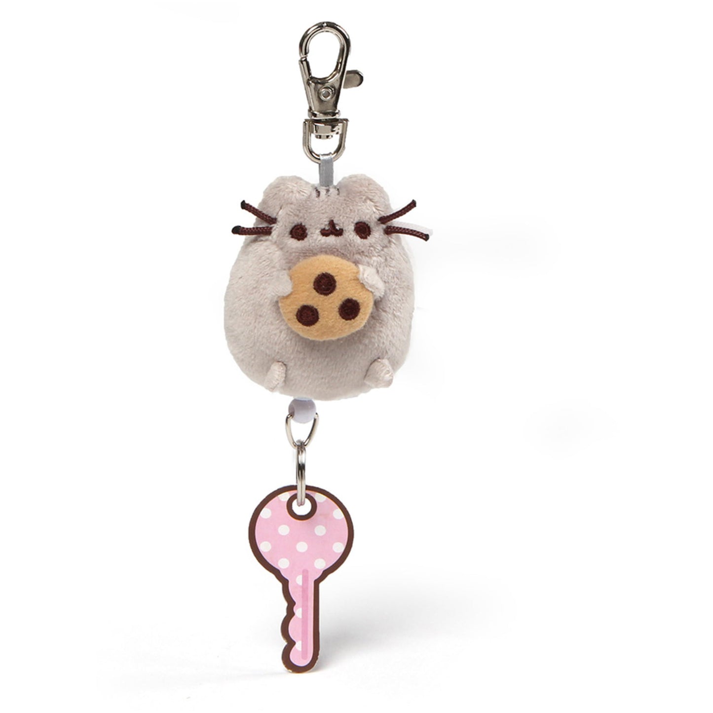 GUND Pusheen with Cookie Plush Retractable Keychain, 2.5"