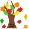 4E's Novelty Tree Craft Kit 4-Pack, Foam, Self-Adhesive - 11” Thanksgiving Craft, Ideal for Fall Crafts for Kids Perfect Gratitude Kit with Leaves