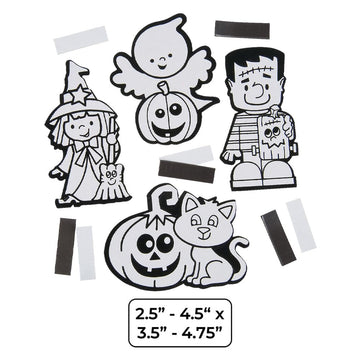 Color Your Own Fuzzy Halloween Magnets -50 Pc - Crafts for Kids and Fun Home Activities