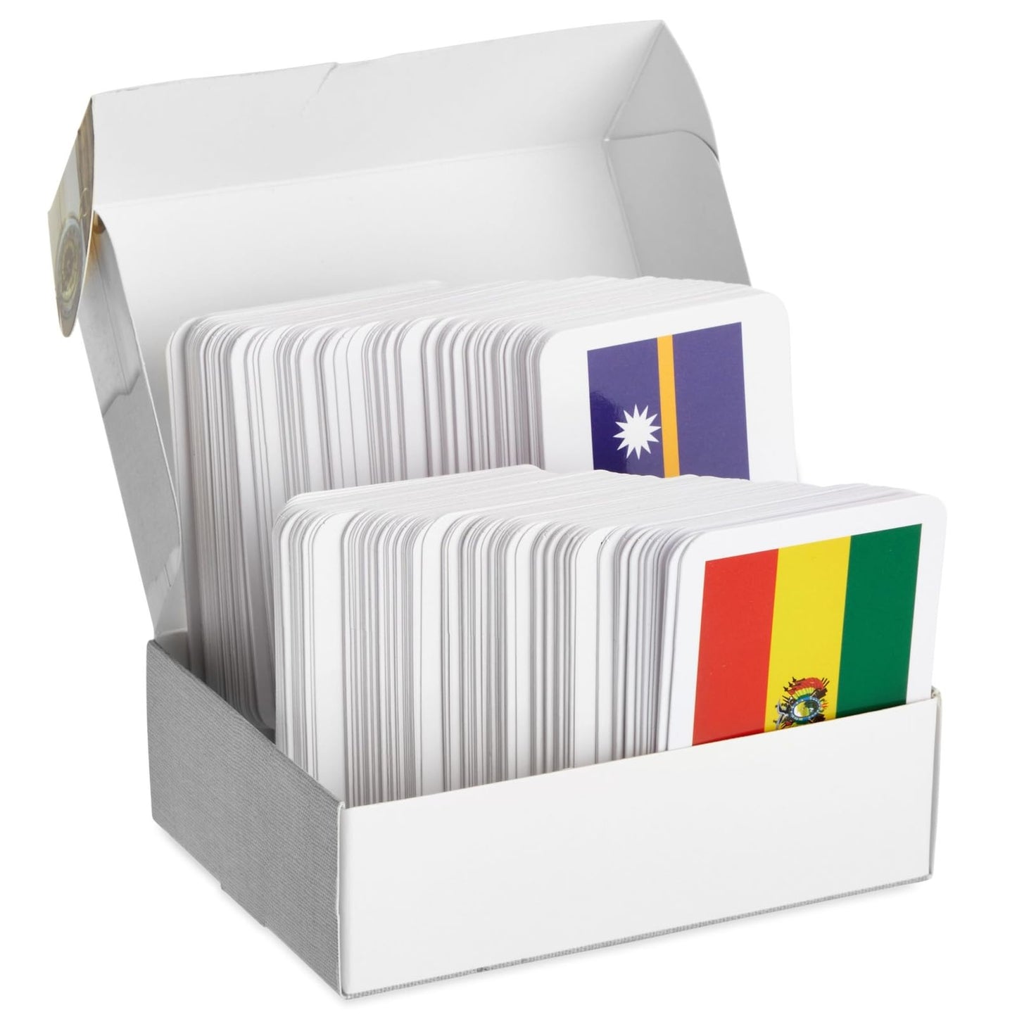 Blue Panda 205 Country Flags Flash Cards - 2.5 x 3.5 in Double-Sided Cards - Geography Learning for Kids with Capitals & Continents - World Flag