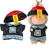 Clothes for Labubu Halloween Zombie Outfit 2-Piece Set - Cute Glossy Jumpsuit & Hat for 17cm Dolls(No Doll) (Style A)