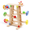 Wooden Wooden Race Track Toddler Toys for 1-3, Wood Car Ramp Racer Toy Vehicle Set with 4 Balls & 5 Race Tracks, Great Educational Montessori Toys