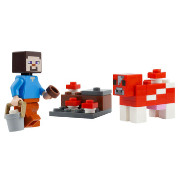 LEGO Minecraft Mini Set: Steve with Mooshroom Cow Minifigure