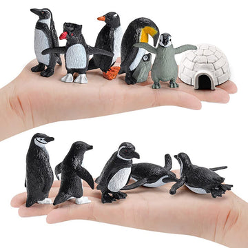 BLAPNK 15 Pcs Realistic Penguin Figurines, Miniature Antarctic Animal Penguin Figures Easter Eggs Cake Toppers Christmas Birthday Gift for Kids