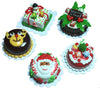 ThaiHonest Mixed 5 Assorted Christmas Cake Dollhouse Miniature Food,Tiny Food
