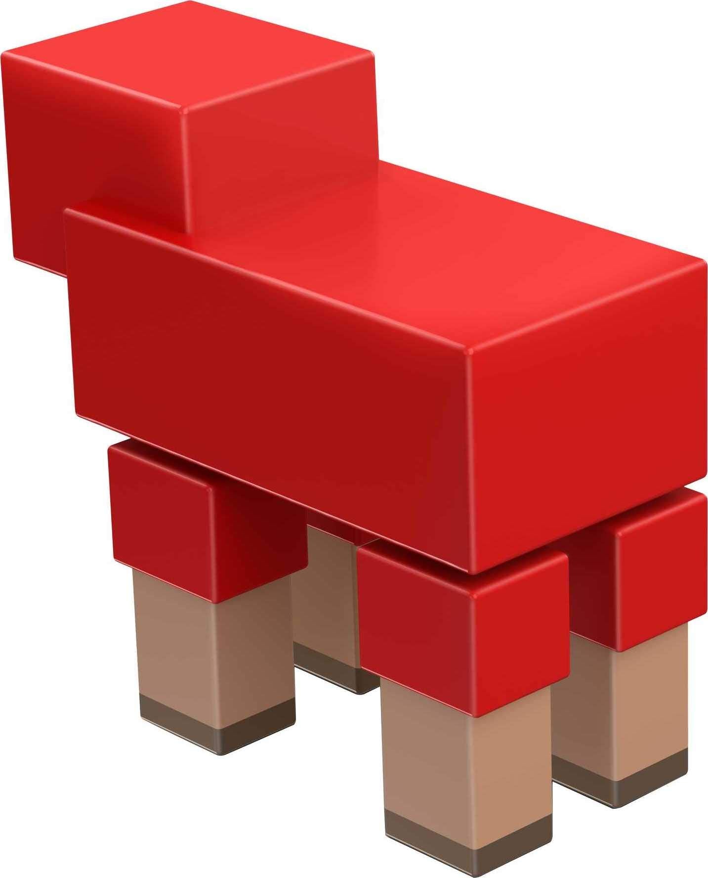 Minecraft Craft-A-Block Sheep Figure, Authentic Pixelated Video-Game Characters, Action Toy to Create, Explore and Survive, Collectible Gift for Fans