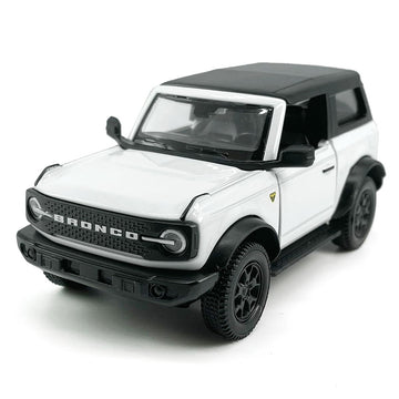 2-Door Bronco Badlands Model Car 1/36 Scale Diecast Toy Cars Metal Alloy Children’s Vehicles, Pull Back Doors Open, Black Rim, Mens Collection, Kids