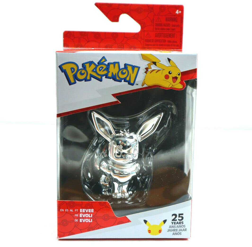 Pokemon 25th Anniversary Select Silver Battle Figure Eevee 3inch