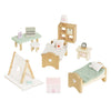 Le Toy Van - SugarPlum Wooden Bedroom Set | Dolls House Accessories Play Set For Dolls Houses | Girls and Boys Doll House Furniture Sets - Suitable