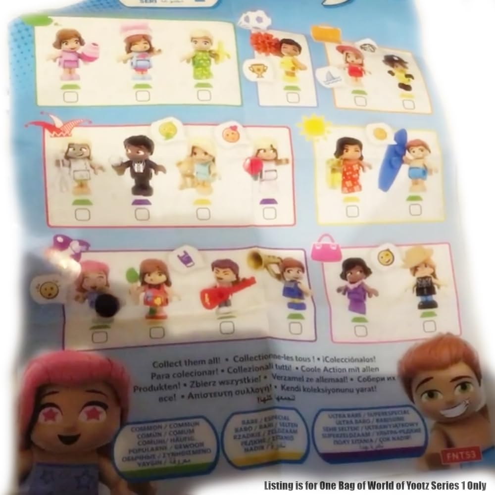 Mini Collectible Figure Set Inspired by World of Yootz! ~ Unopened Blind Bag ~ Each Bag Contains 2 Figures ~ Most Bags Contain 2 Figures, 1 Block and