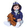 iCradle Angelbaby 24 inch Reborn Toddler Boy Dolls Soft Silicone Reborn Baby Dolls Look Real (Blue/Green)