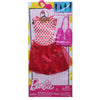Barbie Doll Fashion Outfit - White and Red Hearts - Shirt and Shimmer / Tulle Skirt - Pink Handbag, Gold Love Necklace #DTW61