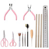 FOWUIKOH Pipe Cleaners Craft Tools Kits DIY Hand Tools Pipe Cleaner Flower kit Tools for Beginner Scissors, rulers, Pliers, Brushes (13 Tools Set)