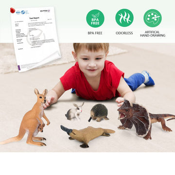 Volnau Animal Toys Figurines 12PCS Australian Figures for Kids Christmas Decoration Gift Preschool Educational Zoo Pack Kangaroo Koala Bear Emu Safari