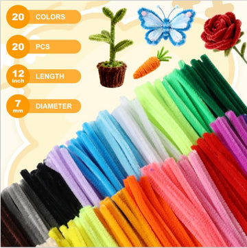 200 PCS Pipecleaners, Supplies for Arts and Decorations Pipe Cleaners for Crafts, DIY Materials Pipe Cleaner Craft Family Decorations