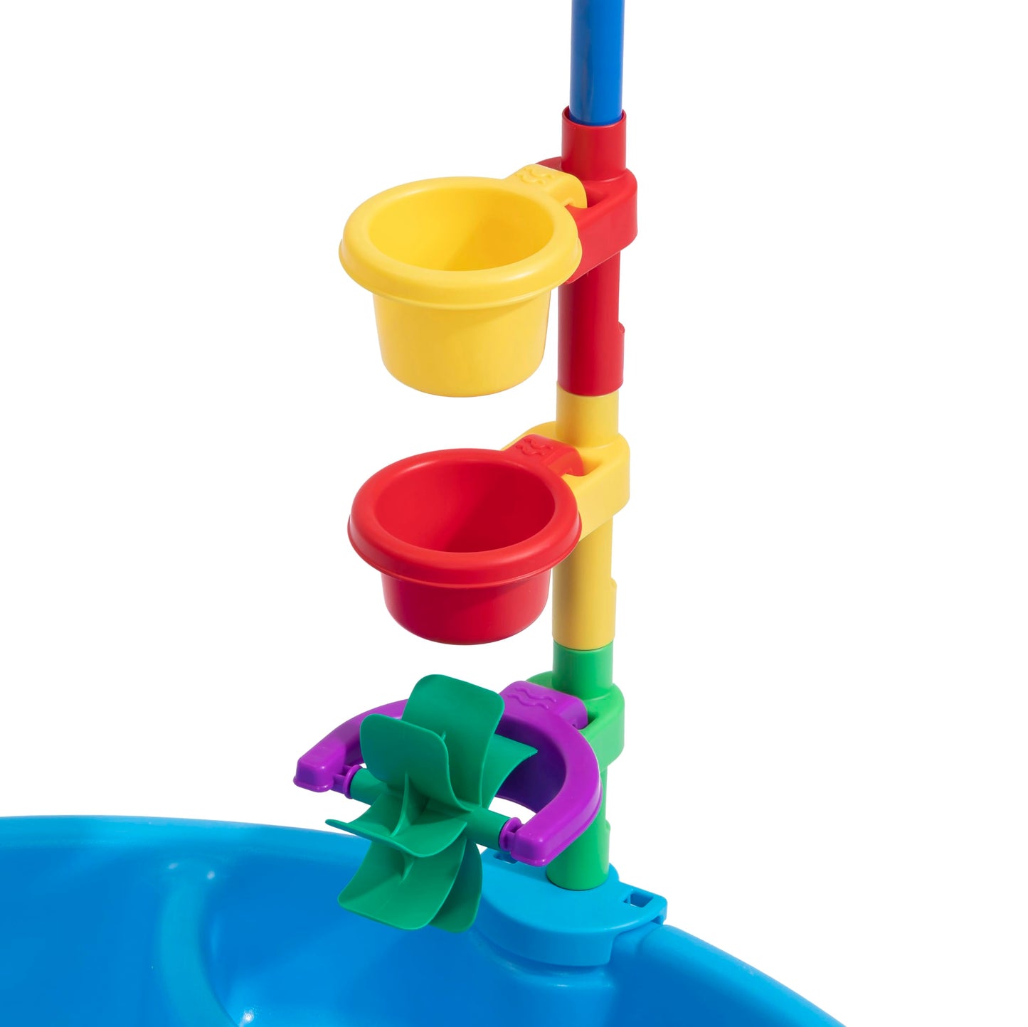 Step2 Play & Shade Pool, Kids Activity Pool with Umbrella, Summer Outdoor Toys, 7 Piece Toy Accessories, For Toddlers 2+ Years Old