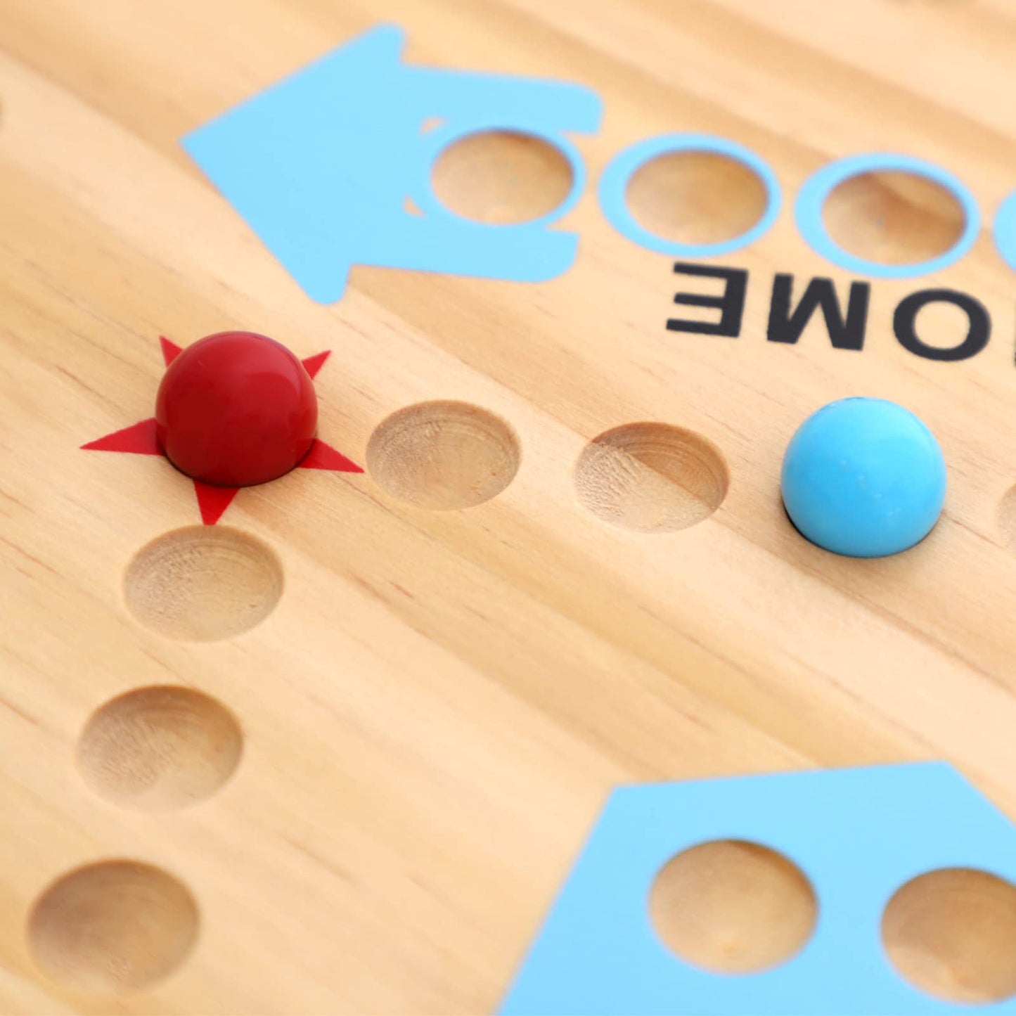 Medikaison Original Marble Game Wahoo Board Game Double Sided Painted Wooden Fast Track Board Game for 6 and 4 Players 6 Colors 24 Marbles 6 Dice