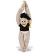 DolliBu Long Arm Hanging White Squirrel Monkey Graduation Plush Toy - Soft Graduation Stuffed Animal Dress Up Gown and Cap with Tassel - Gift