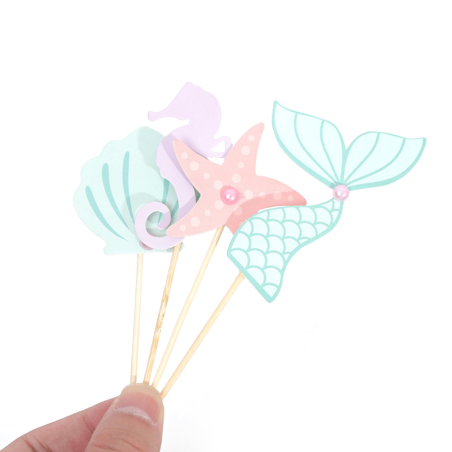 Mermaid Cupcake Toppers,Mermaid 1st Birthday Cake Decor,Under The Sea Party