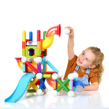 SmartMax Mega Ball Run STEM Magnetic Discovery Building and Ball Run Set Featuring Safe, Extra-Strong, Oversized Building Pieces for Ages 3+