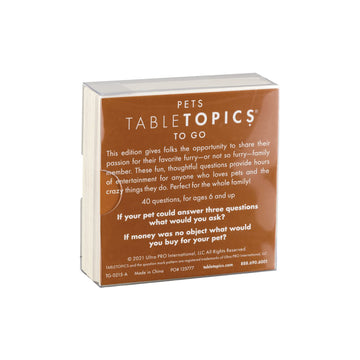 TableTopics Pets to Go Question Card Game - 40 Conversation Starter Cards to Talk About Your Pets, Fun Game for Family and Friends, Great for Road