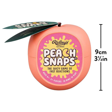 Ridley's Peach Snaps! Fun Card Game for Families, Action-Packed, Fast-Paced Game for 2+ Players, Includes Game Cards and Unique Peach-Shaped Storage