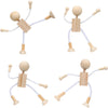 4pcs Wood Peg Dolls Unfinished Wooden People Doll Robot for DIY Painting Craft Art Peg Game Party Decoration