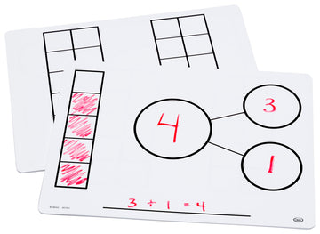 Didax 211011 Educational Resources Write-On Wipe-Off Five and Ten-Frame Mats, Set of 10,Multicolor