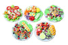Set 5 Assorted Dollhouse Miniature Salad,Tiny Food On Ceramic Plate, Dollhouse Accessories for Collectibles