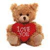 Made By Aliens Plush Teddy Bear with Love You Heart Stuffed Animal Gift for Kids & Adults Valentine (6 inch, Brown Love You)