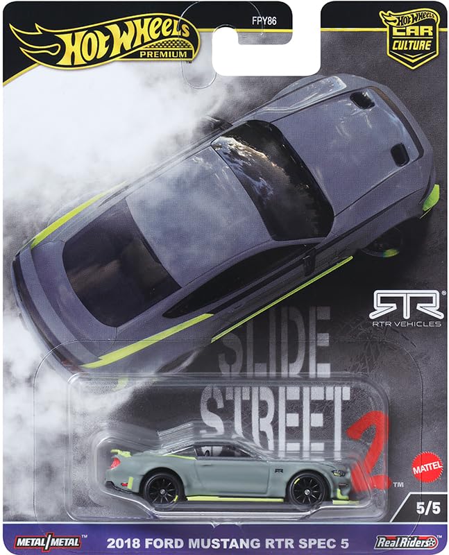 Hot Wheels 2024 Car Culture Slide Street 2 - 5-Pack (FPY86-959H) | Nissan Z, Lamborghini Huracán, GR Corolla, 240SX, Mustang RTR | 1:64 Die-Cast