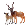 FLORMOON Animal Figures 2pcs Realistic Horned Antelope Figures Plastic Early Educational Toys Cupcake Topper Party Gift for Kids 2+ Year Old