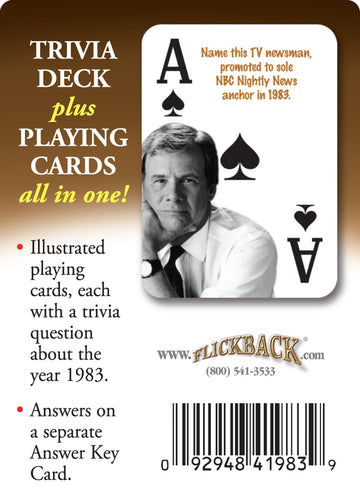 Flickback 1983 Trivia Playing Cards Birthday or Anniversary
