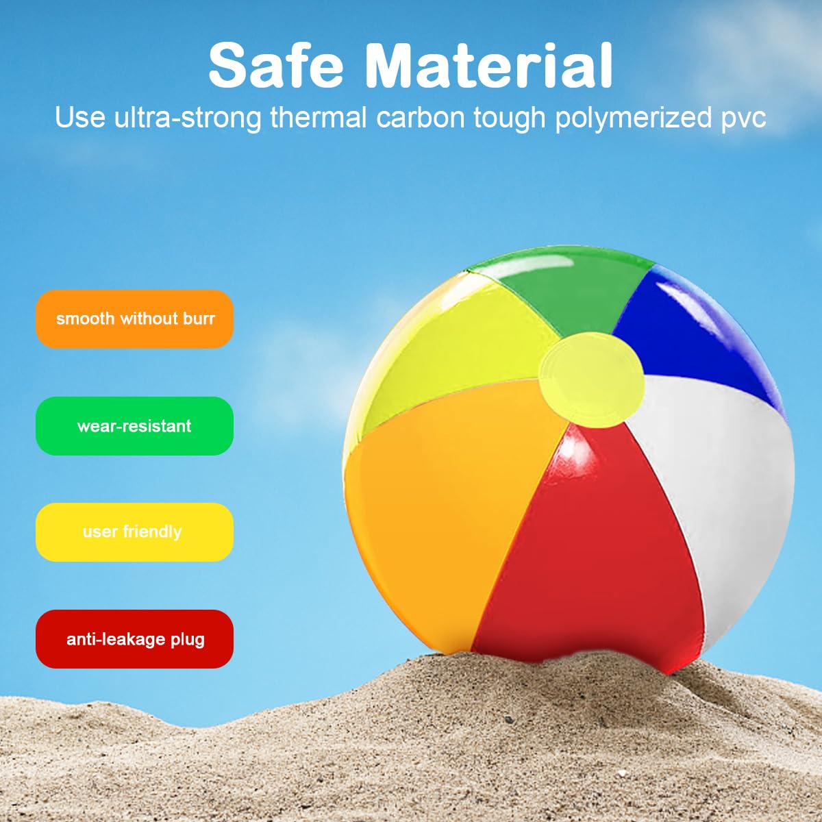 18'' Beach Balls for Kids: Inflatable Pool Ball Bulk Party Favors (12 Pack)