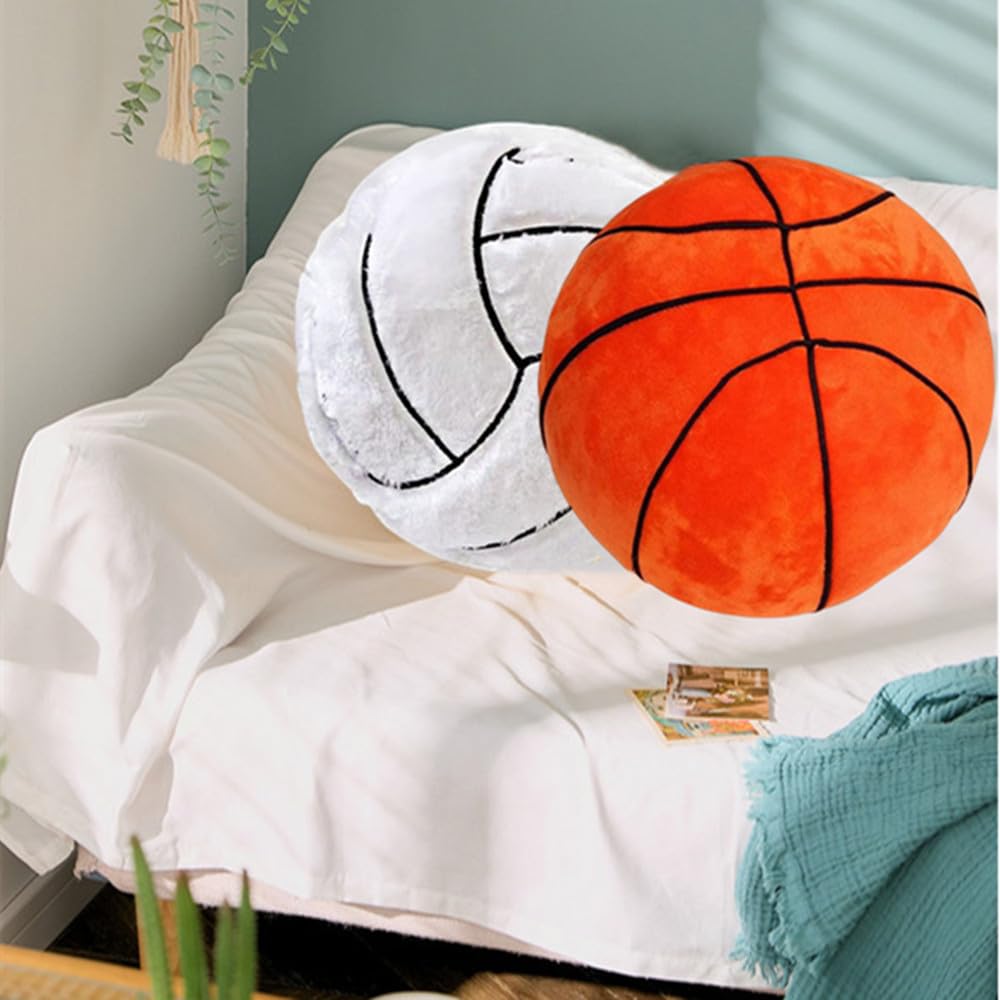 XZJMY Volleyball Pillow,Fluffy Soft Sports Pillow,13.8" Stuffed Sports Balls Toy,Plush Pillow Toys Gift for Kids Boy Girls Home Decorative Throw