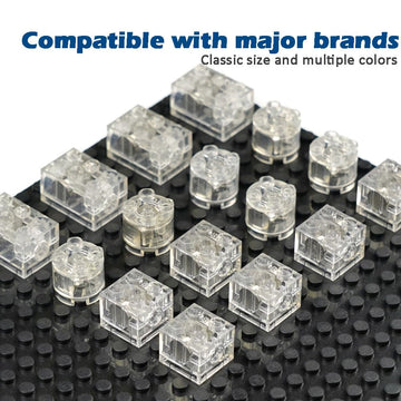 Pasacho Lights Bricks Accessories, LED Light Up Kit Brick Sets, 16pcs Classic Transparent 2x2 2x3 Building Blocks Toys, Compatible with All Major