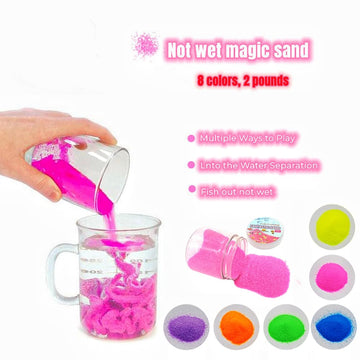 XIYUAN 2lbs Colorful Magic Sand Amazing Space Sand Hydrophobic Sand Kids Happy Play Sand Toys Never Gets Wet Sand Novelties Party Favors Educational