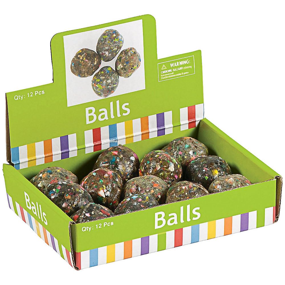Fun Express Rock-Shape Bouncy Balls, 12 Pack