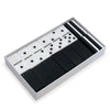 Black and White Double 6 Two Tone Jumbo Domino Tiles with Spinner