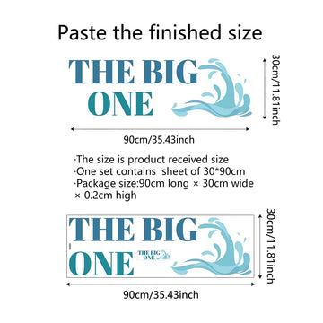 The Big One Sign Decal - Wave Themed 1st/First Birthday Party Decoration,The Big One Deco,Boy One Birthday Party Decorations (The Big One Decal)