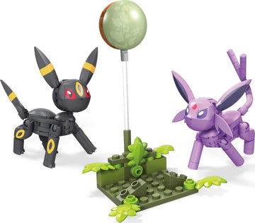 MEGA Pokémon Action Figure Building Toys, Umbreon & Espeon With 122 Pieces, 2 Poseable Characters, 4 Inches Tall, Gift Idea For Kids